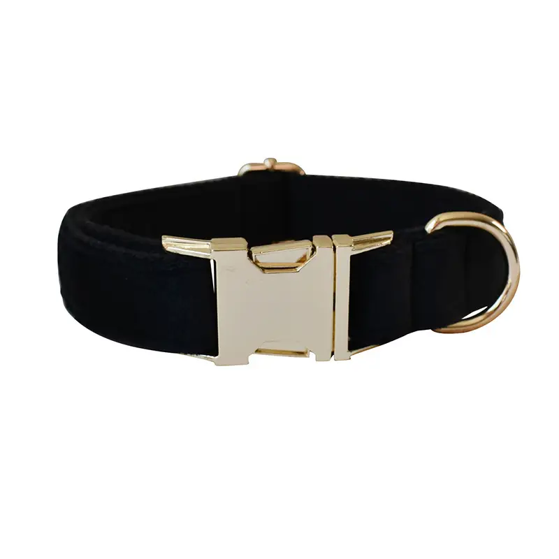 Double Layer Microfiber Rose Gold Buckle Collar Leash