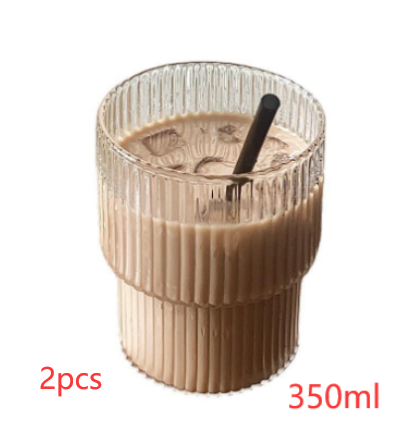 Vertical Grain Glass Ear Hanging Coffee Cup