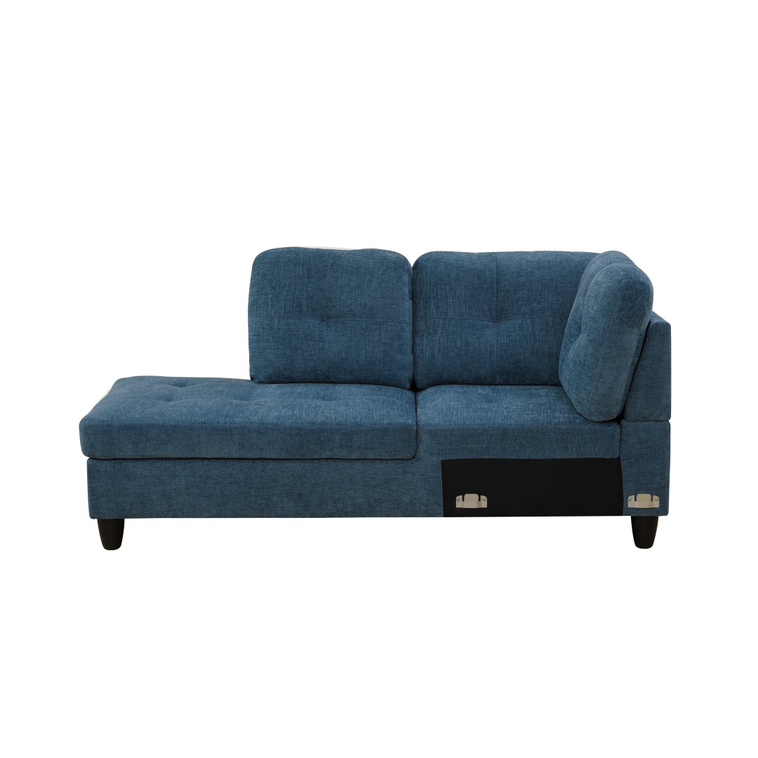 Pickup Only--Blue Flannel 3-Piece Couch Living Room Sofa Set