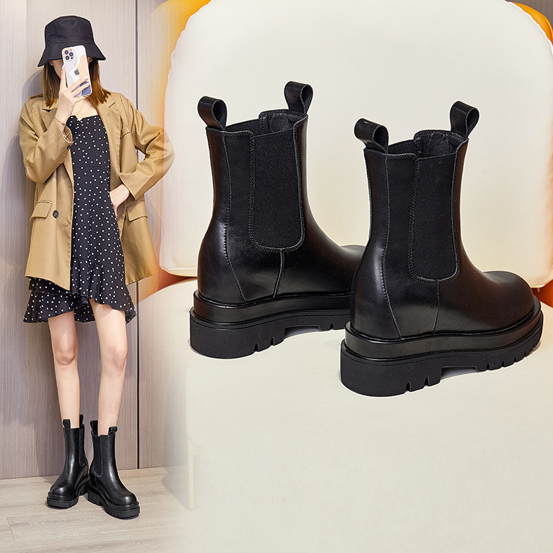 Title 6, Leather Martin Boots Women