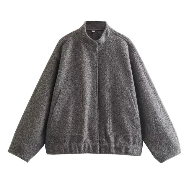 Fashion Casual Bomber Jacket Coa Grey - Shop at LoveMi