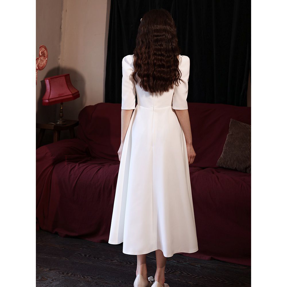 White Evening Dress Skirt Can Wear Mid-length Skirt Everyday