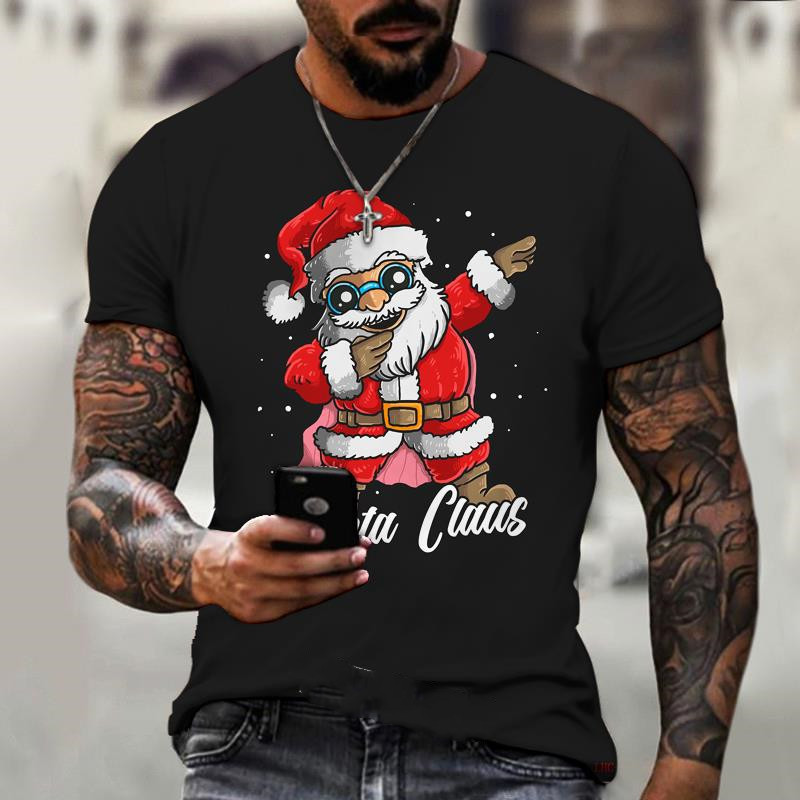 Title 3, T-shirt natalizio da uomo 3D a manica corta con...