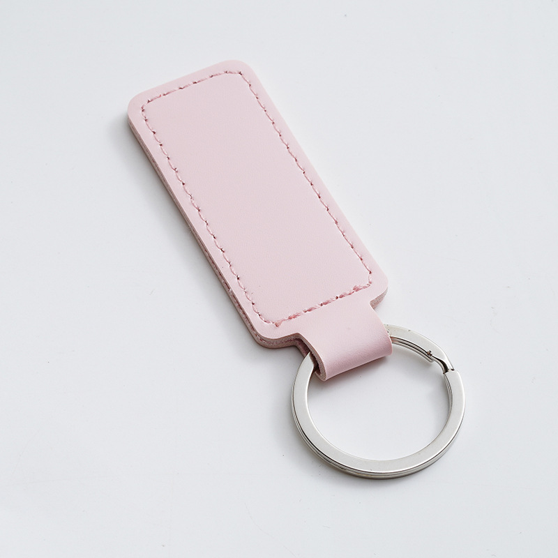 Title 10, Creative PU Leather Keychain Simple DIY Key Ring