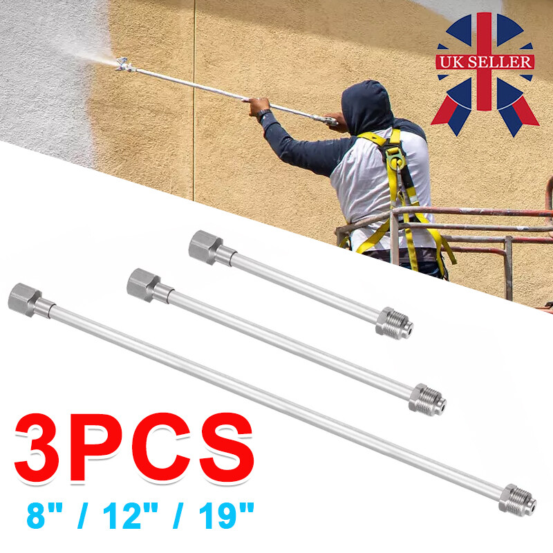 3 Pcs Airless Paint Sprayer Extension Rod 8 12 19 Extension Spray Gun Paint 6