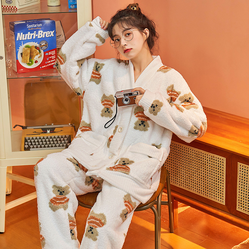 Title 27, Coral Fleece Pajamas Long-sleeved Padded Suit