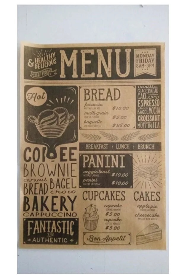 50 Pack Vintage Newspaper Pattern Wax Paper Mixed Design Food Presentation... 3