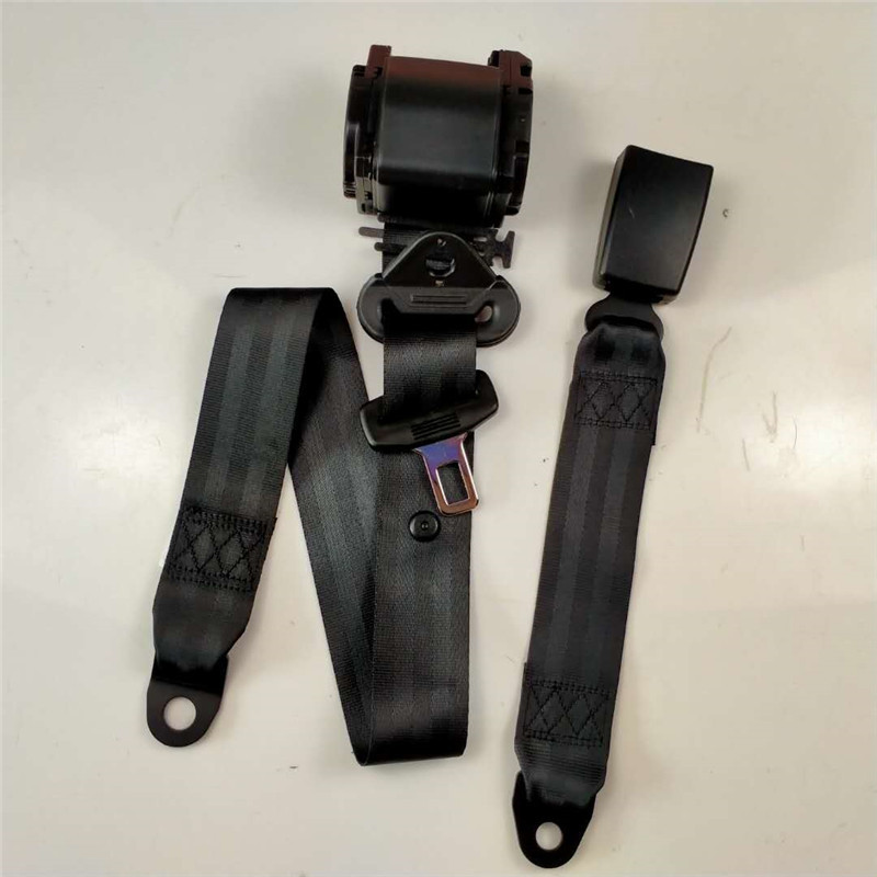 Motor Vehicle Adjustable 3-point Retractable Seat Belt Webbing Kit, Adjustable Waist, Heavy Nylon Belt