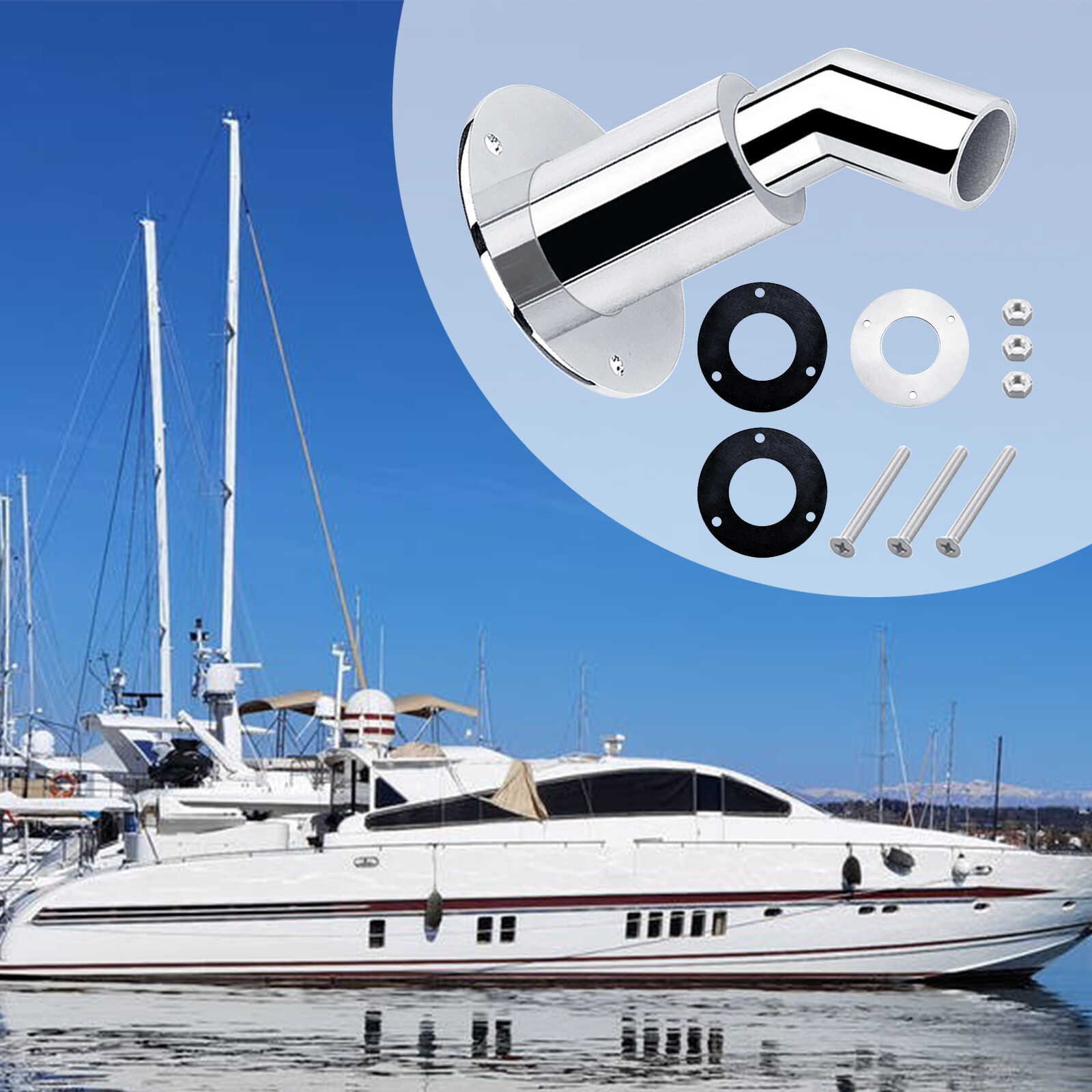 24mm Thru Hull Exhaust Skin Fitting-Tube Pipe Air-Diesel Heater For Boat Car — image 3