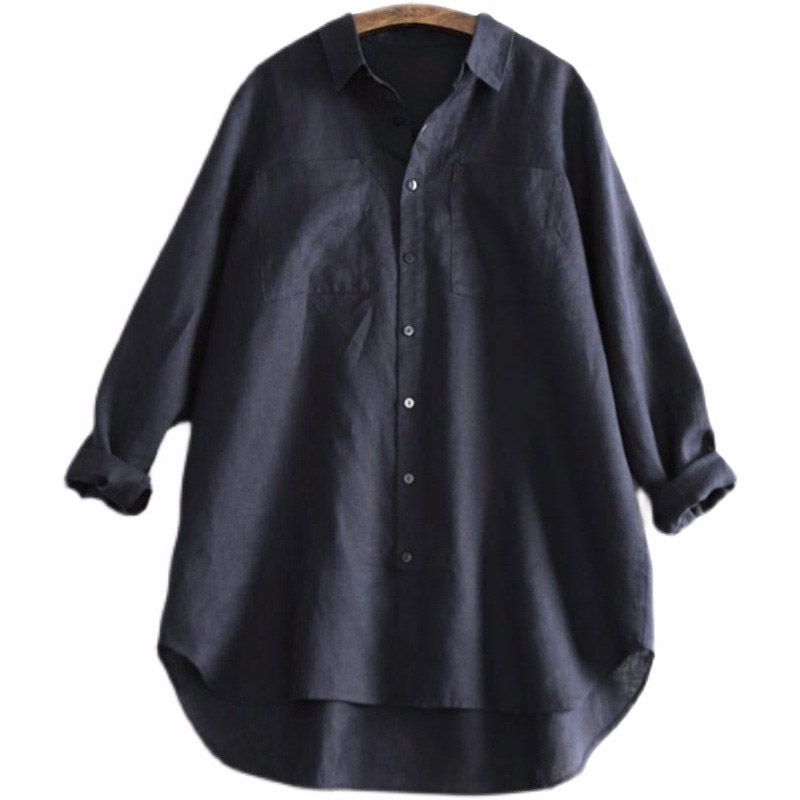 Women's Linen Mid Length Cotton Shirt
