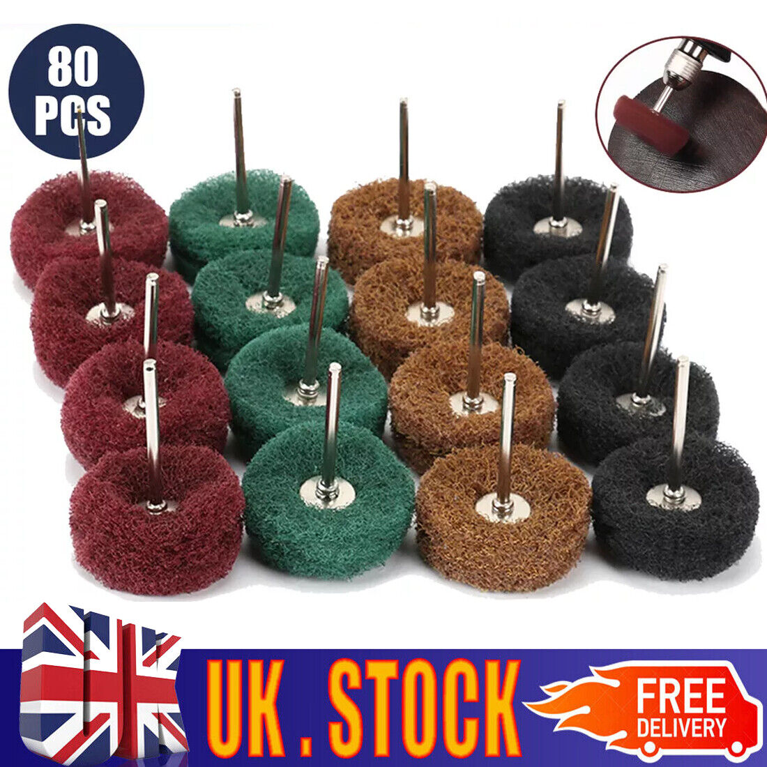 80X Wheel Buffing Polishing Set For Dremel Rotary Tool Bits Accessories Kits Set - Image 1