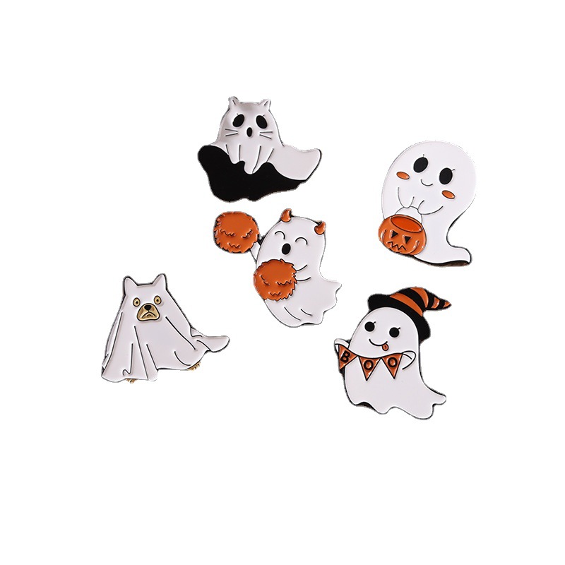 Title 1, Cartoon Halloween Cute Ghost Pumpkin Lamp Shape...