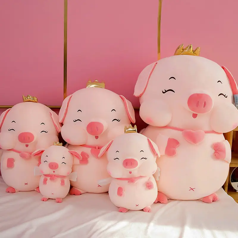 Chubby Crown Angel Pig Plush Toy