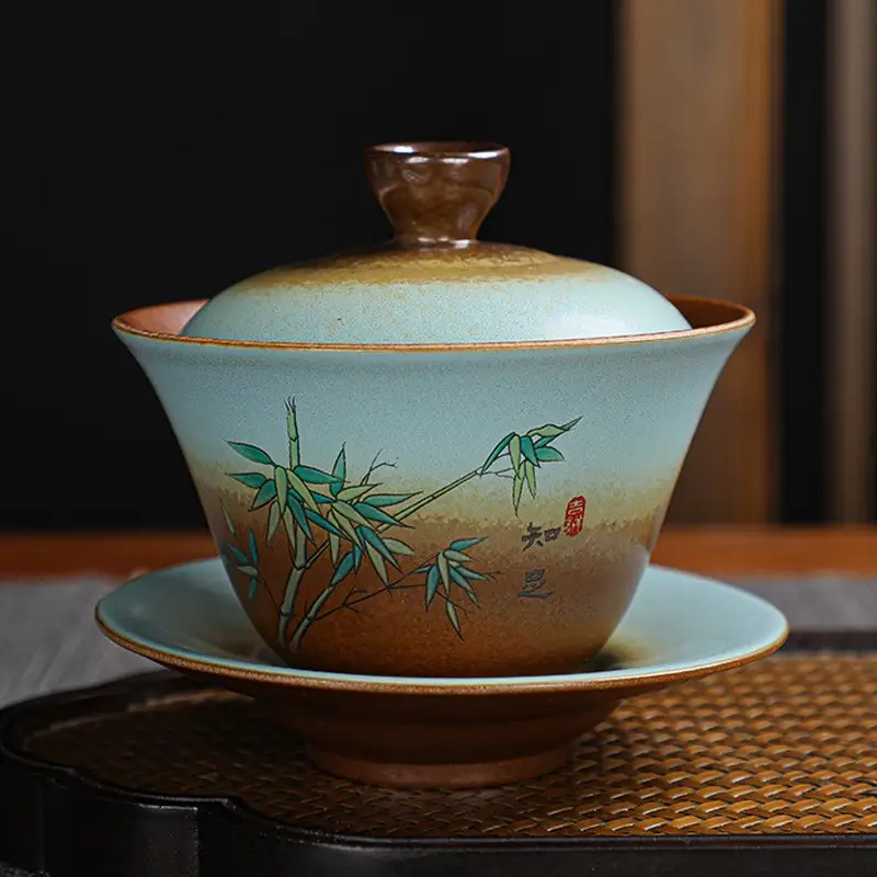 Firewood Like Cover Bowl Kung Fu Tea Set