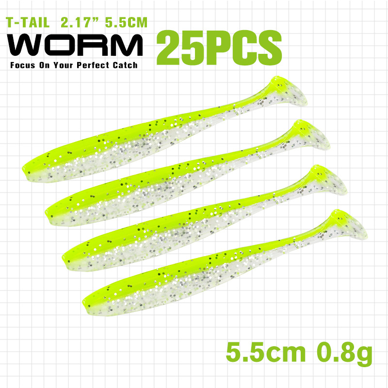 T-tail Softworm 55 75mm Fake Bait