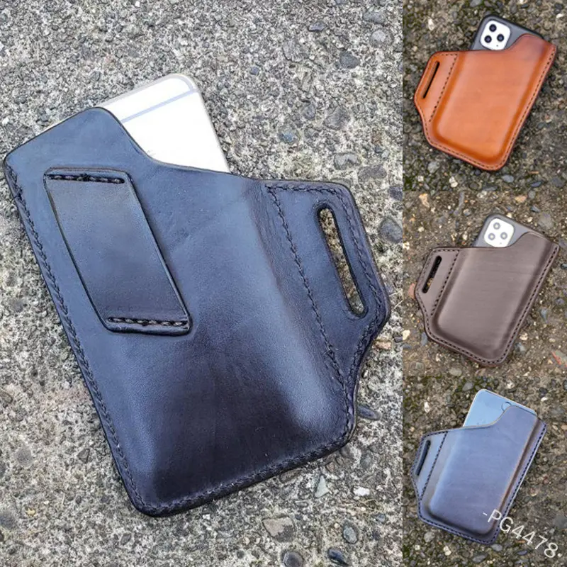 Leather Waist Hanging Tool Bag Mobile Phone