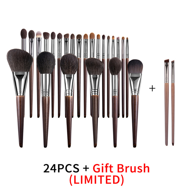 Natural Makeup Brushes Set Eyeshadow Make Up Brush Goat 24Pcsn6174 - Shop at LoveMi