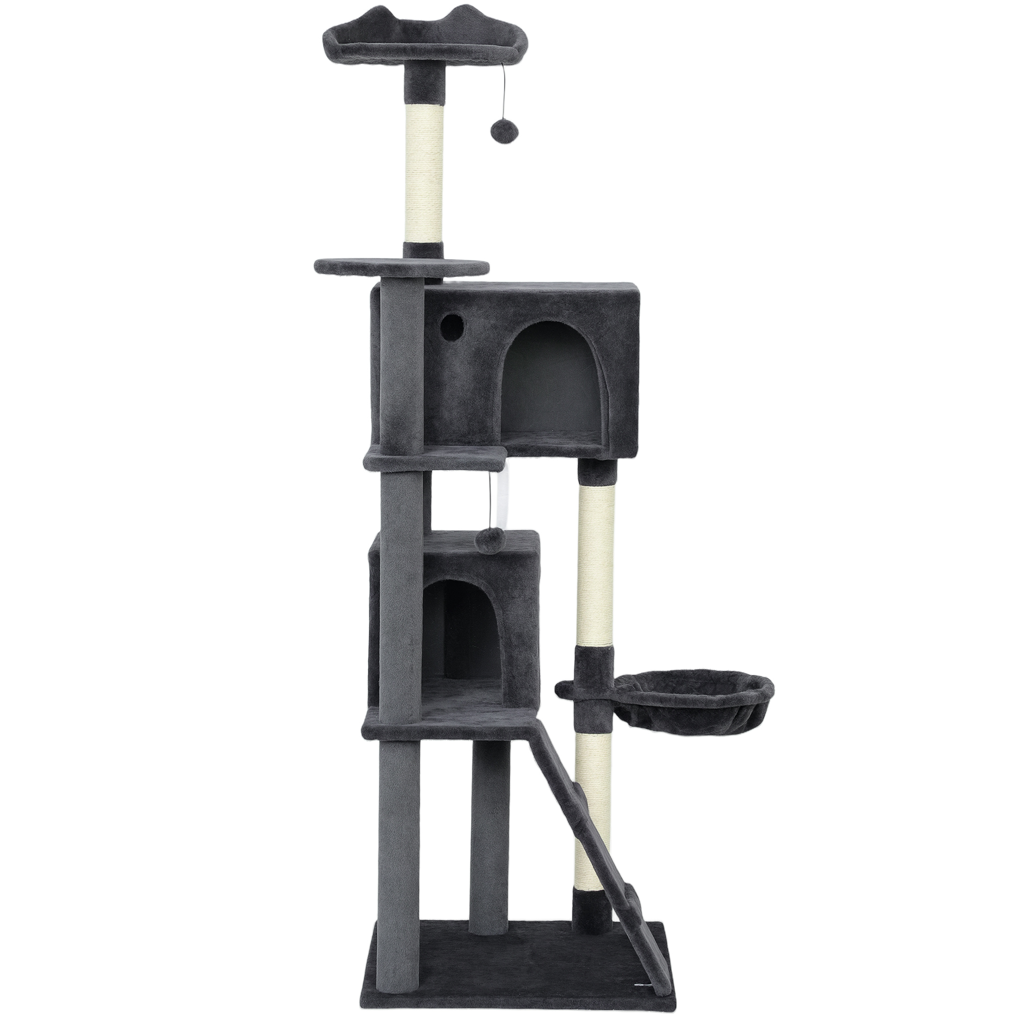 180cm Large Cat Tree Tower With Sisal Grab Post, Nest, Plush Shelter, Hammock — image 9