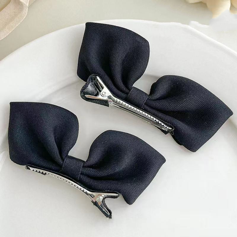 Children's Fabric Three dimensional Bow Hairpin Black - Shop at LoveMi