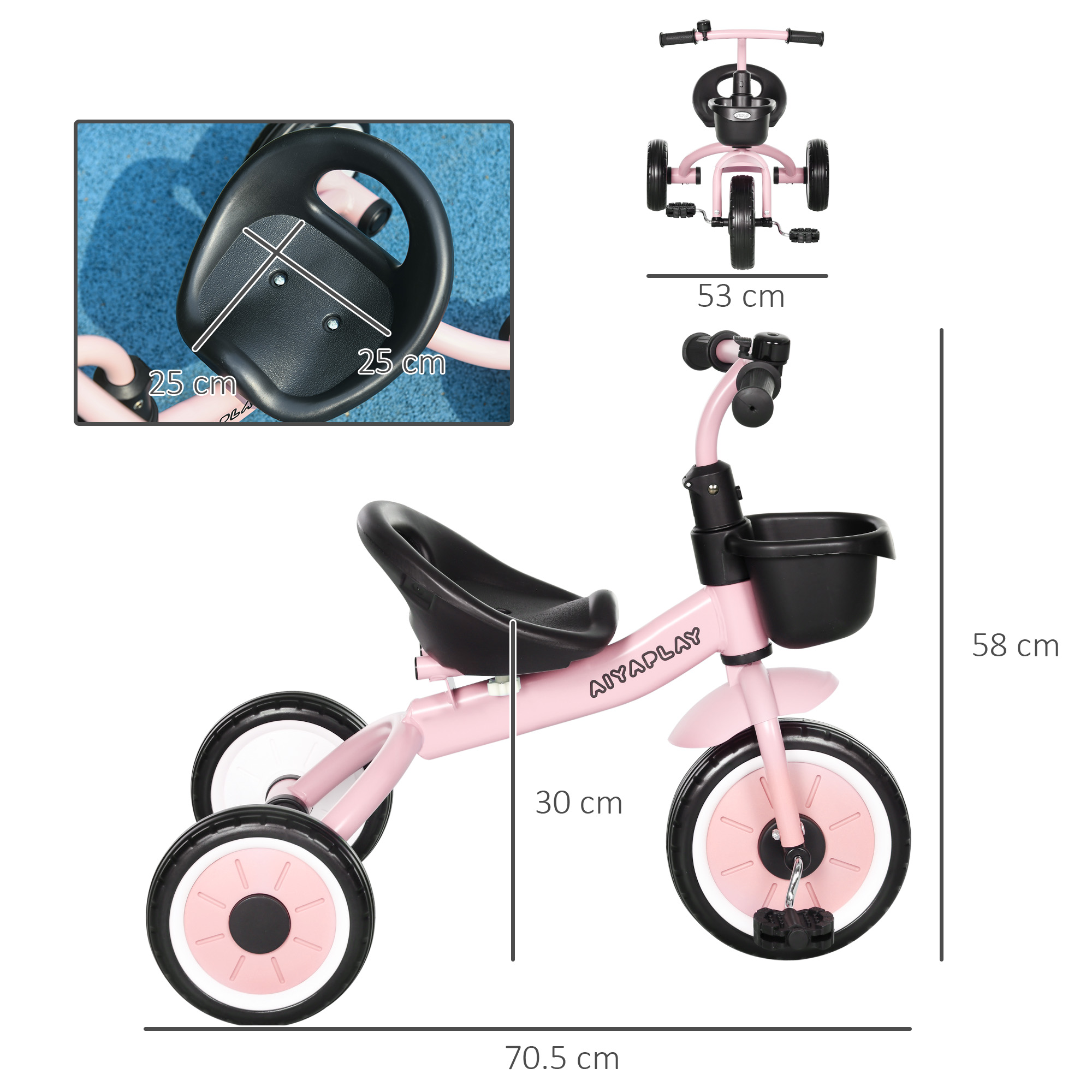 Children's Tricycle With Adjustable Seats, Basket, And Bell, Suitable — image 5