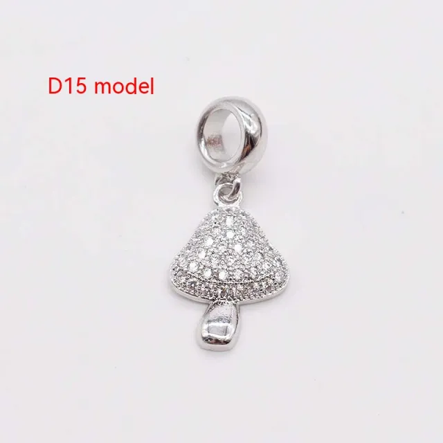 Copper Plating 14K Gold Large Hole Spacer Bead Can String Leather Rope Bracelet Pendant White Gold Color D15 Style - Shop at LoveMi