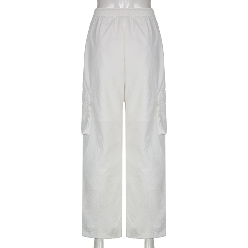 Loose Belted Tie Casual Straight-Leg Trousers