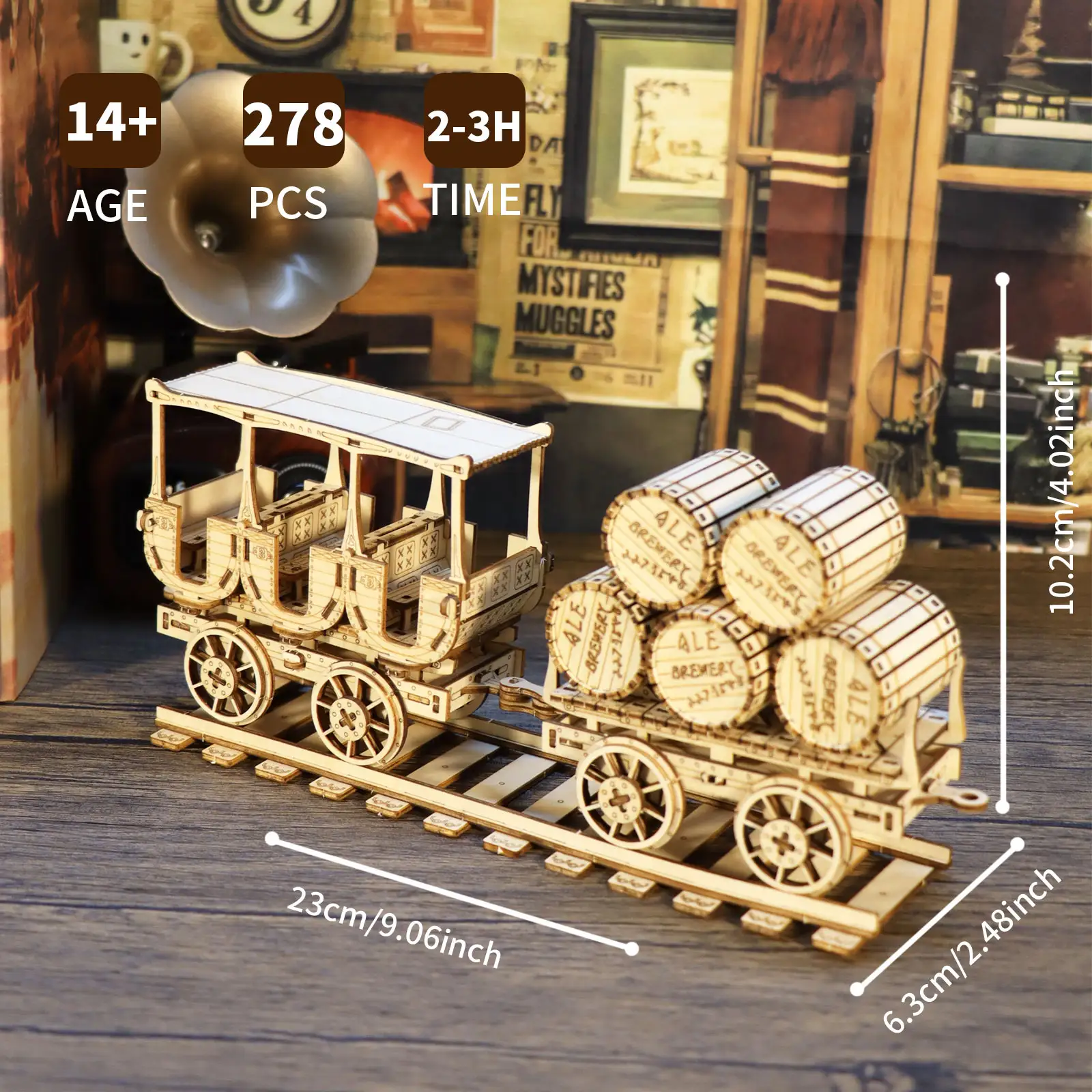Sales Are Prohibited On The TEMU And SHEIN - 3D Wooden Puzzles Wine Truck Model Kits Brainteaser And Puzzle For Christmas Birthday Gifts
