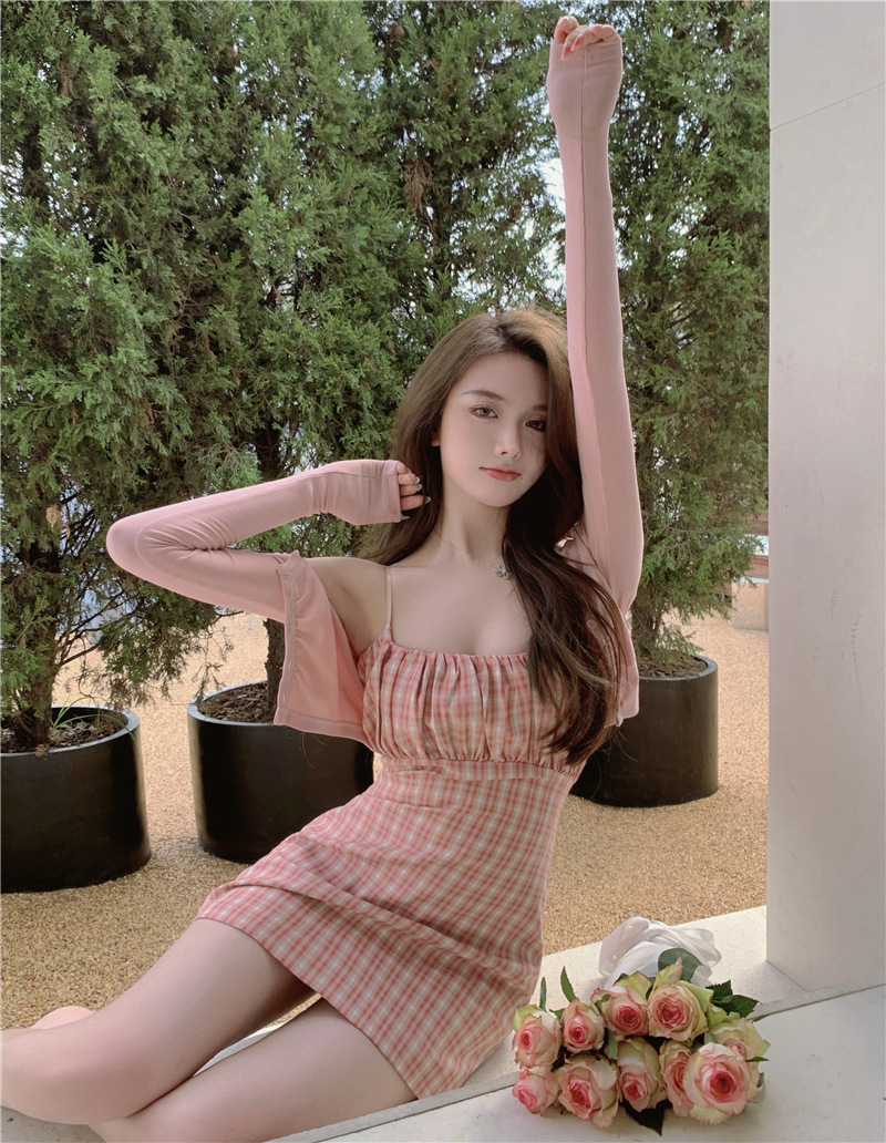 Plaid Dress Women's Sexy Royal Sister Style Waist Bag Hip Skirt