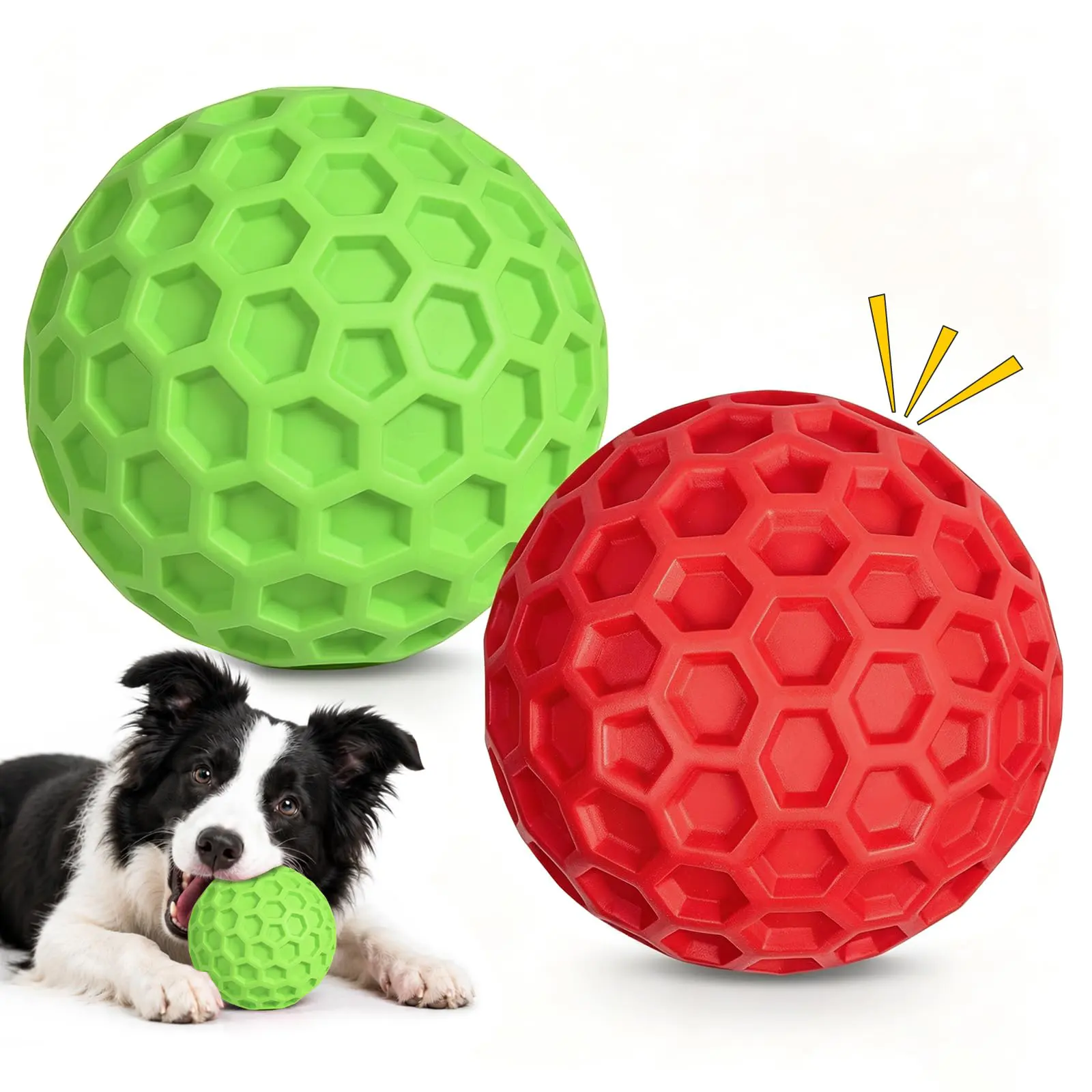 Squeaky Dog Balls Toy 2 Pack, Interactive