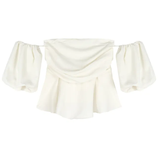 Women's Summer French Short Sleeve Shirt Crop Top Apricot - Shop at LoveMi