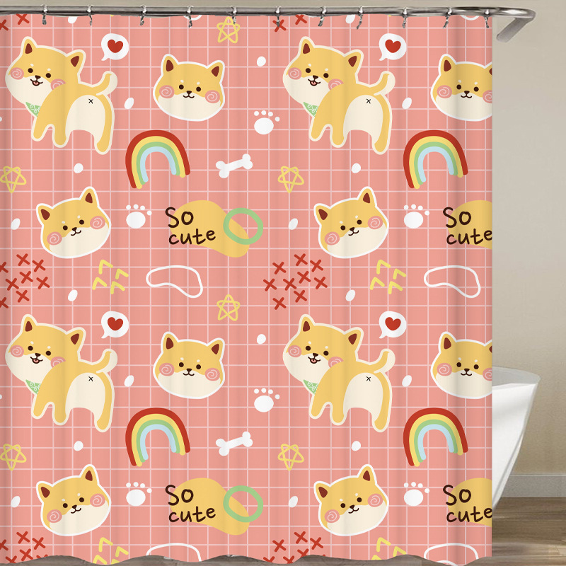 Title 1, Tarp Bath Partition Curtain Shiba Inu Corgi