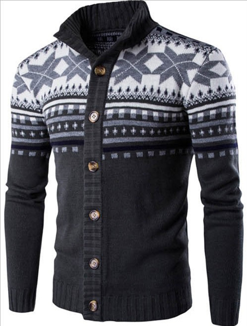 Title 5, Maglione da uomo cardigan con design jacquard a...