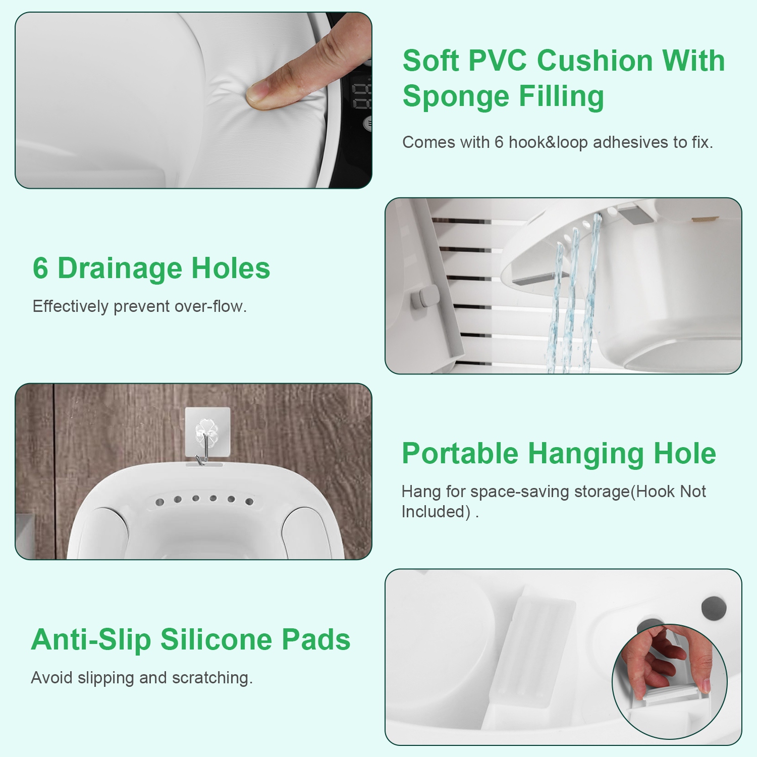 1Pc Electric Sitz Bath Tub Sits Bath Soak Pan Salts Bowl Postpartum Care Basin For Toilet Seat With Dual Nozzles 3-Level Water Flow Water Temperature Display 1800mAh Battery For Women Men