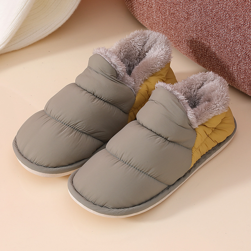 Winter Warm Home Furnishing Plus Velvet Rainproof Cloth Cotton Shoes