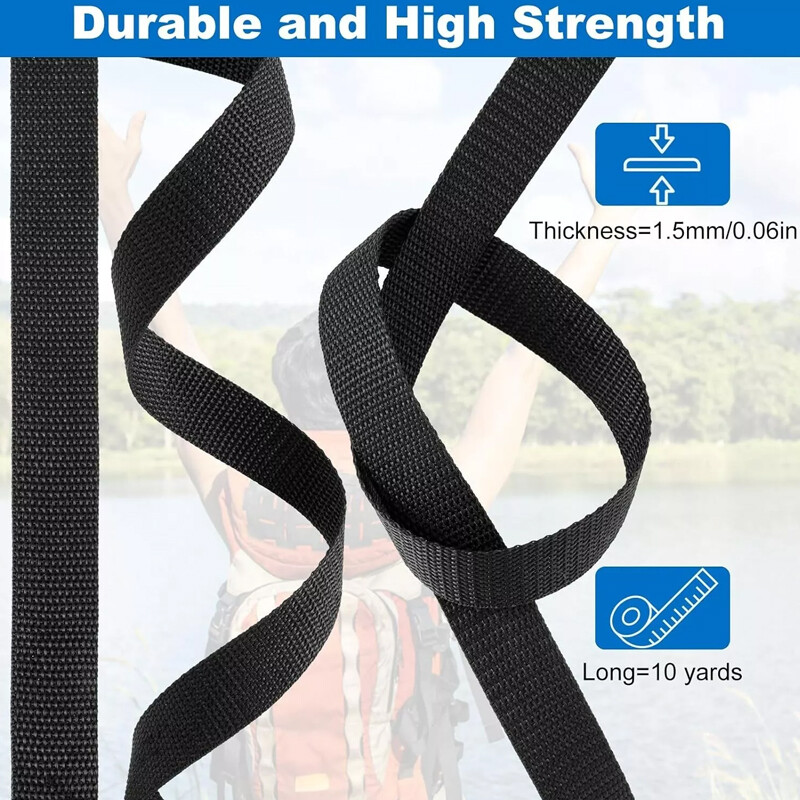 10M Heavy Duty Nylon Webbing Strap Tape-25Mm Wide Backpack Strapping Chest 6