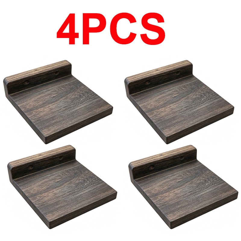 4PCS Small Wooden Floating Shelves Wall Mounted Plants Picture Display — image 8