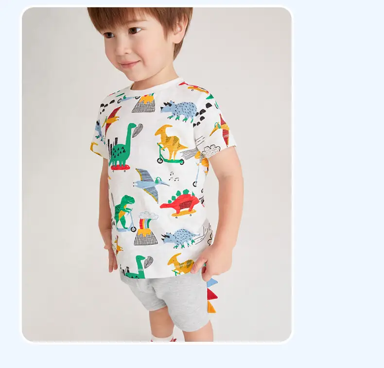 Children's Cartoon Printed Short Sleeve Suit