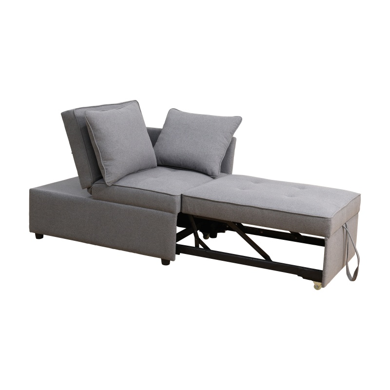 Pickup Only--Deep Grey Sackcloth Living Room Sofabed