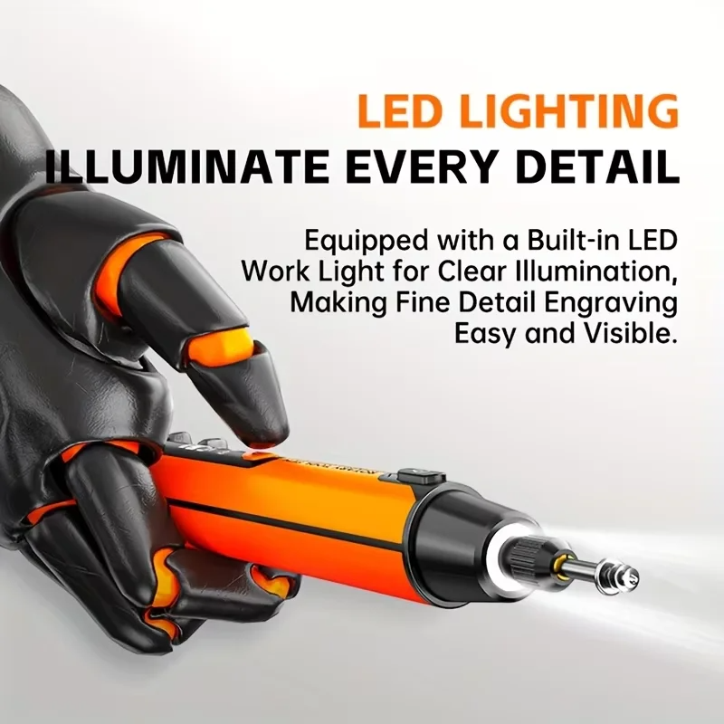Electric Mini Engraving Pen Cordless Rotary Tool With LED Display Complete Kit — image 5