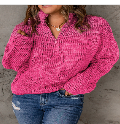 Women's Turtleneck Autumn And Winter Pullover Knitted All matching Sweater Rose - Shop at LoveMi