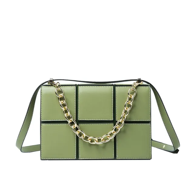 New Fashion Small Fragrant Style Rhombus Chain Bag Shoulder Messenger Bag Green - Shop at LoveMi