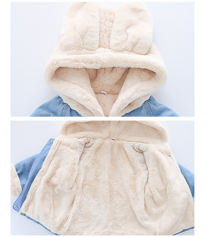 Girls' Denim Jacket Girls' Baby Plus Velvet Thickening — foto 8