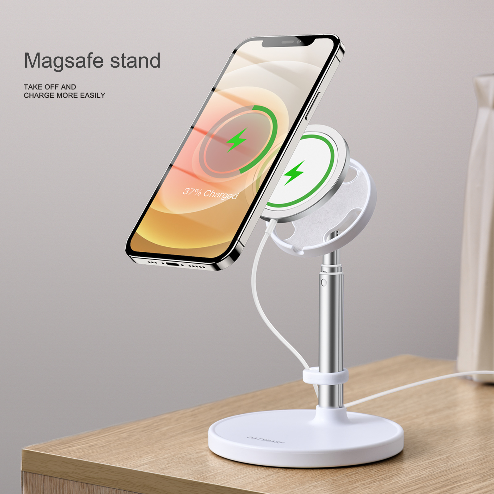 Magnetic Wireless Phone Charger Stand Adjustable Telescopic - Image 6