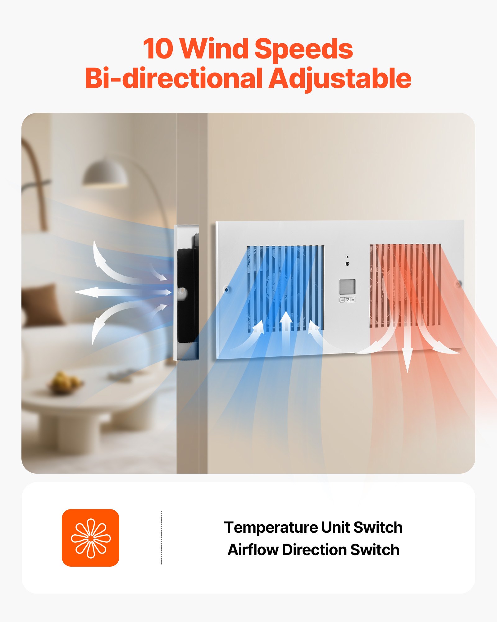 4 Inch Room To Room Fan 2-in-1 300 CFM Through Wall Fan Remote Control image 7
