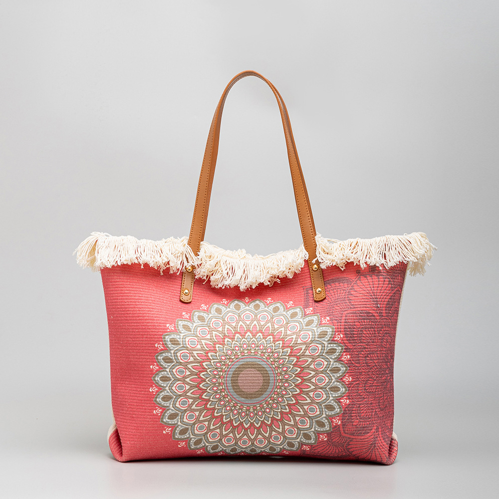 Bohemian Ethnic Style Canvas Bag Commuter Shoulder Bag Niche Design Large Capacity Shopping Bag Women Handbags Yx230021 - Shop at LoveMi