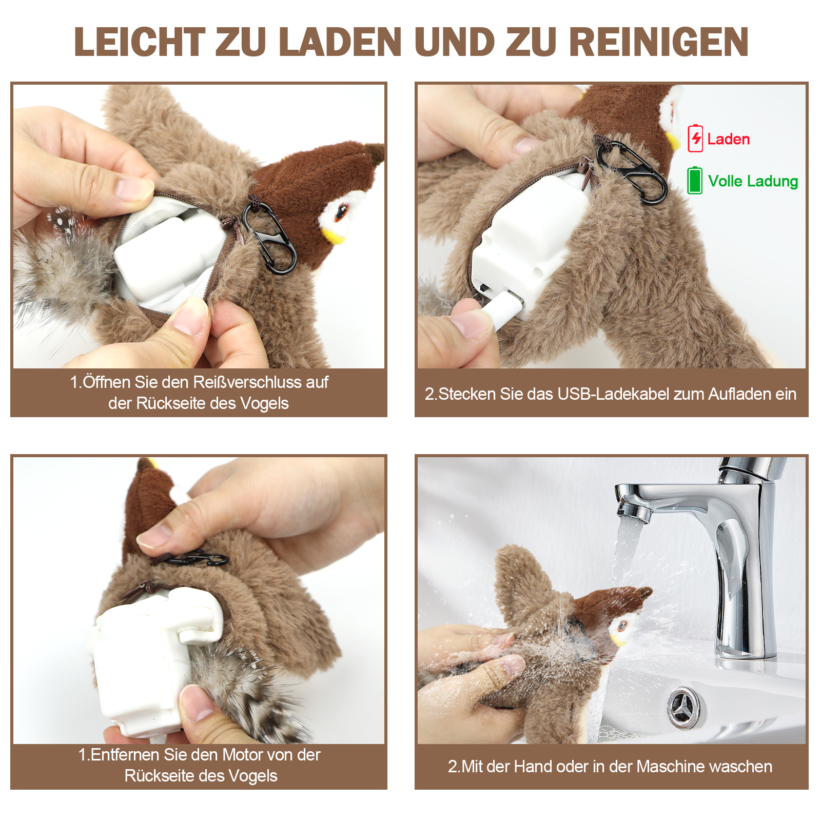 Electric Cat Toy Bird For Self-Entertainment - Interactive Automatic Cat Toy With Catnip, Intelligent Rechargeable Cat Toy For Cats To Play With And Step On