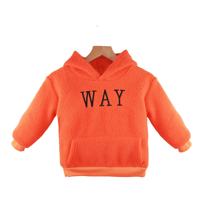 Title 4, Thickened Lamb Velvet Letter Hooded Sweater