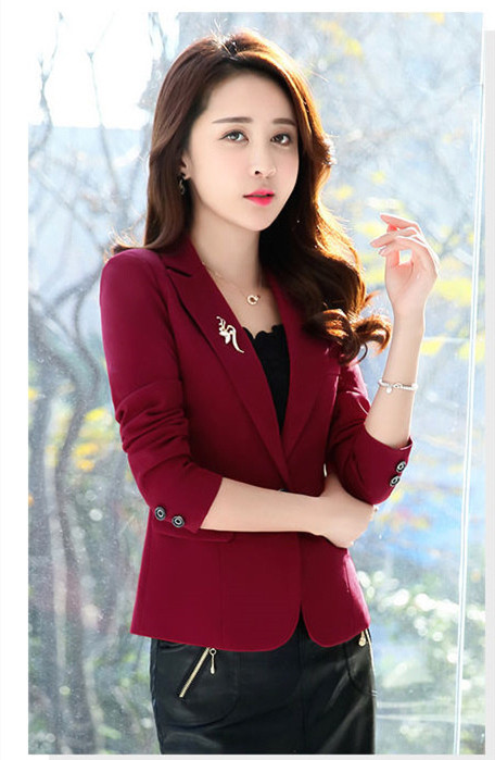 Casual Suit Long Sleeve Slim Fit Wine - Shop at LoveMi
