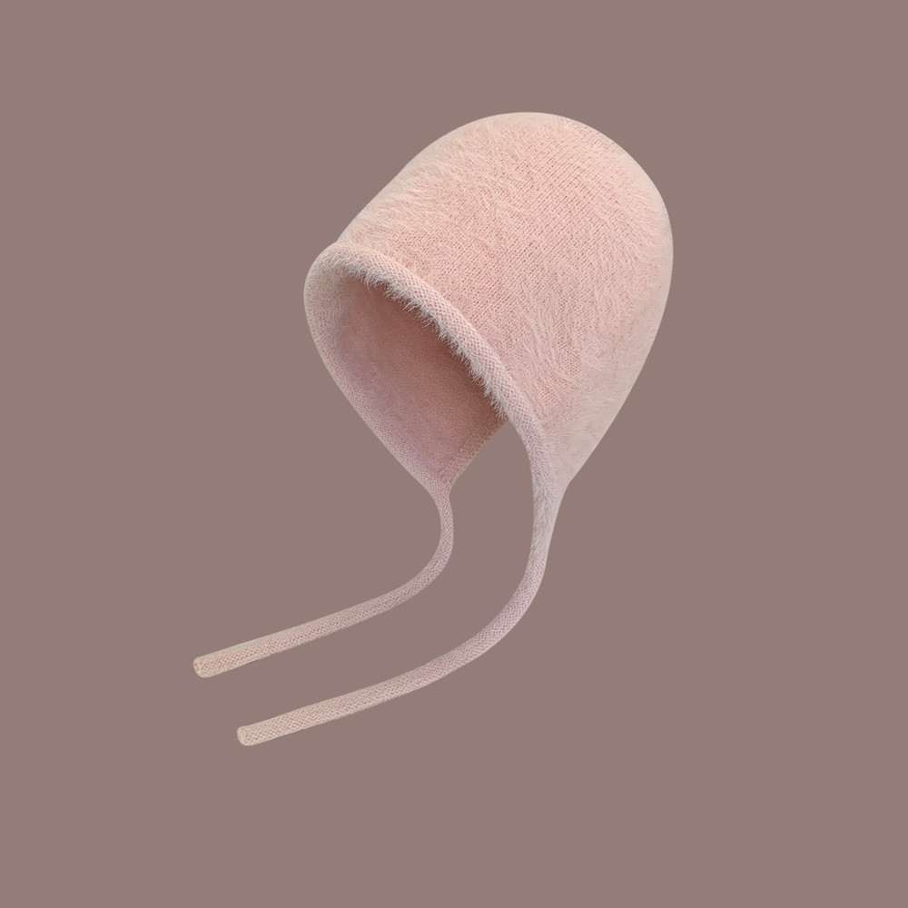 Women's Solid Color Mink Velvet Strap Fisherman Hat