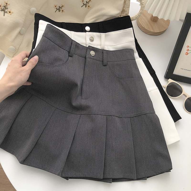 Fashion High-waisted A-line Pleated Skirt Women